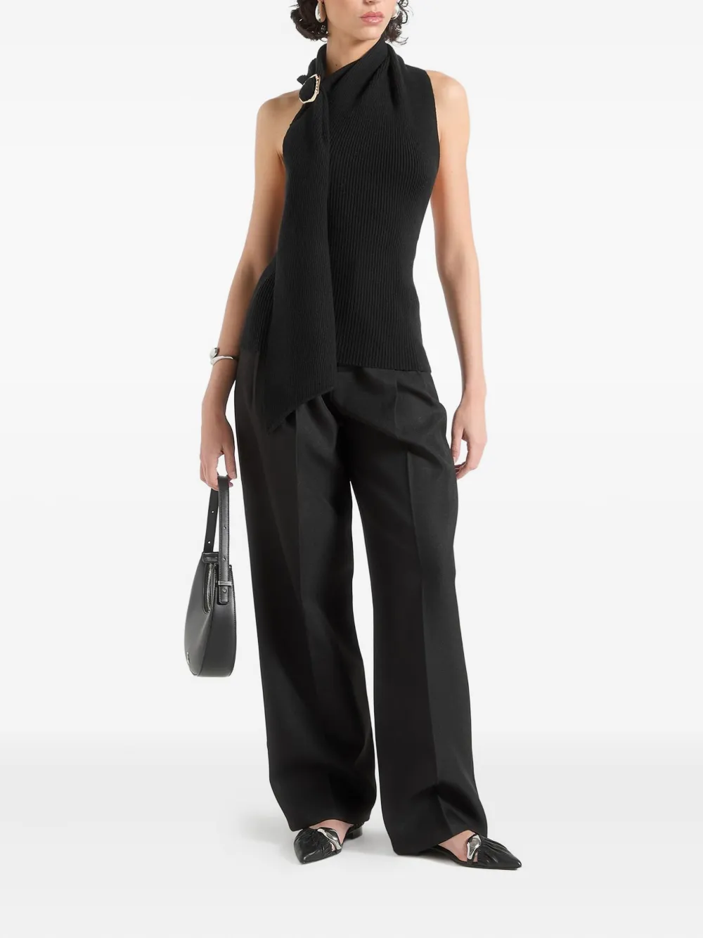 Manière De Voir Elodie draped halterneck knitted top | Vests & Tank Tops | Image 2