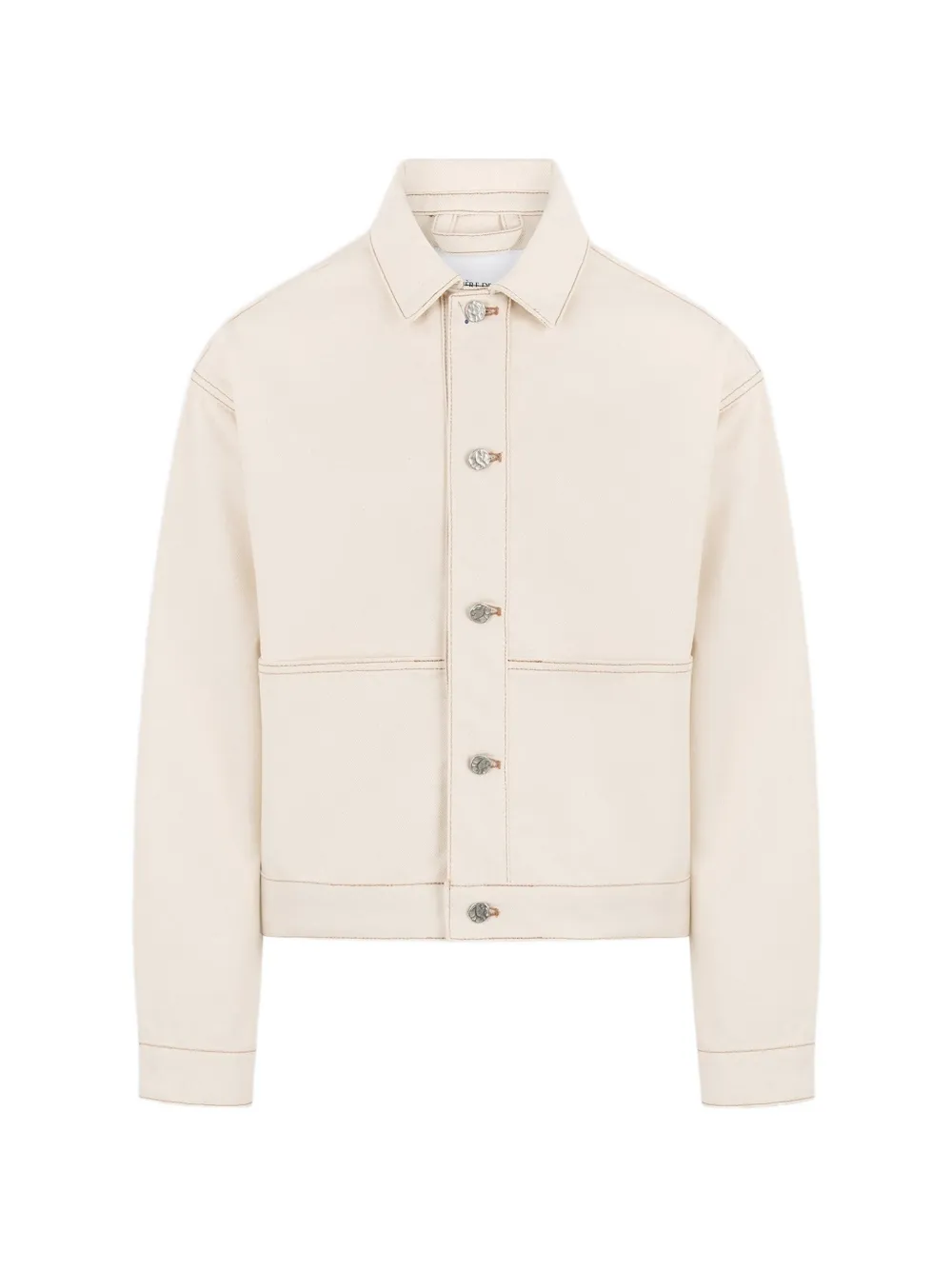 Manière De Voir Damien denim jack met geplooide achterkant Beige
