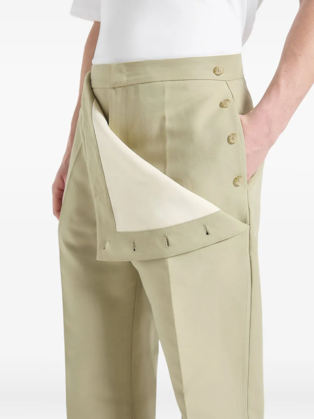 Manière De Voir Henri broek met omgeslagen detail Beige