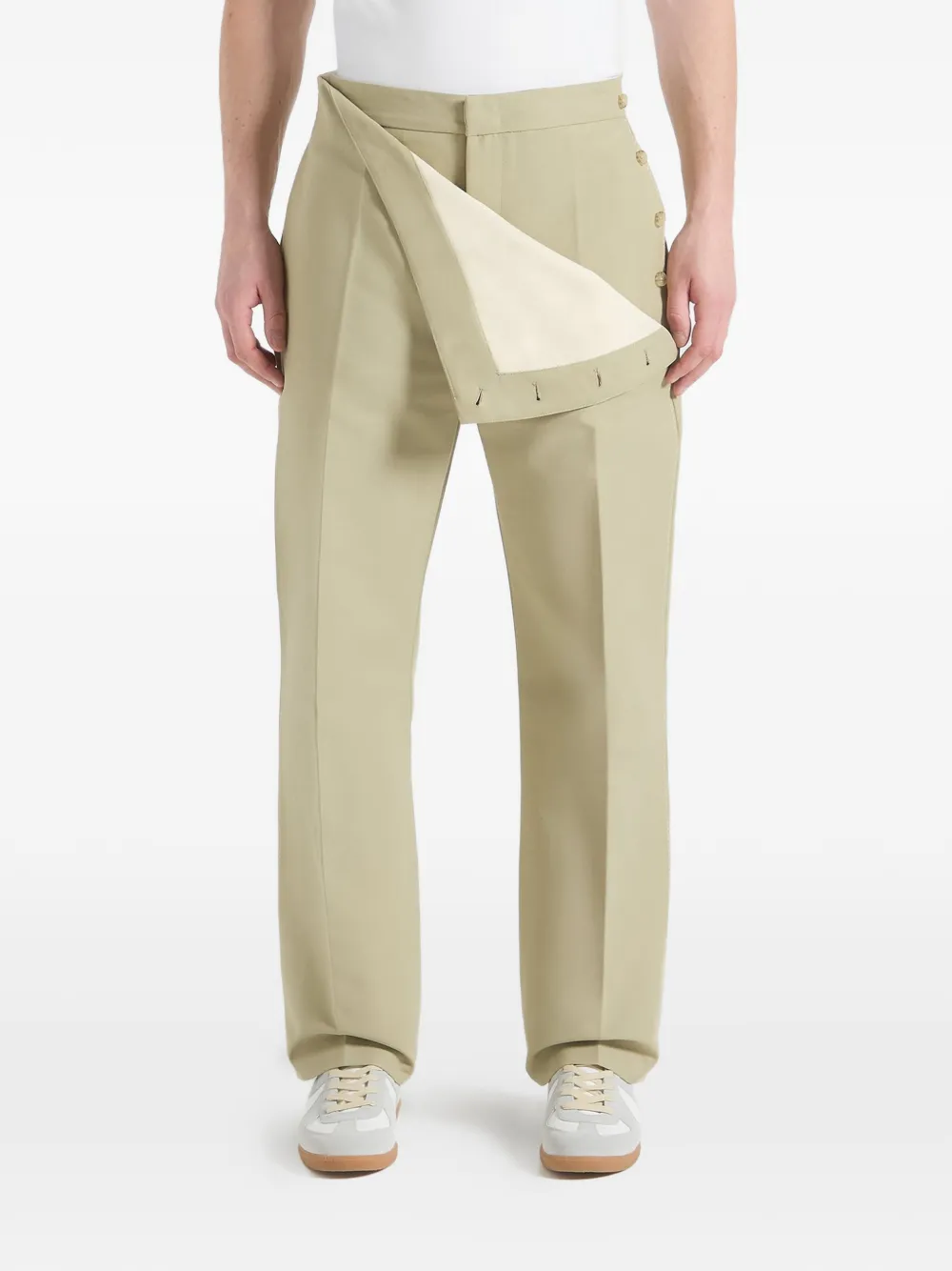 Manière De Voir Henri foldover button trousers - Toni neutri