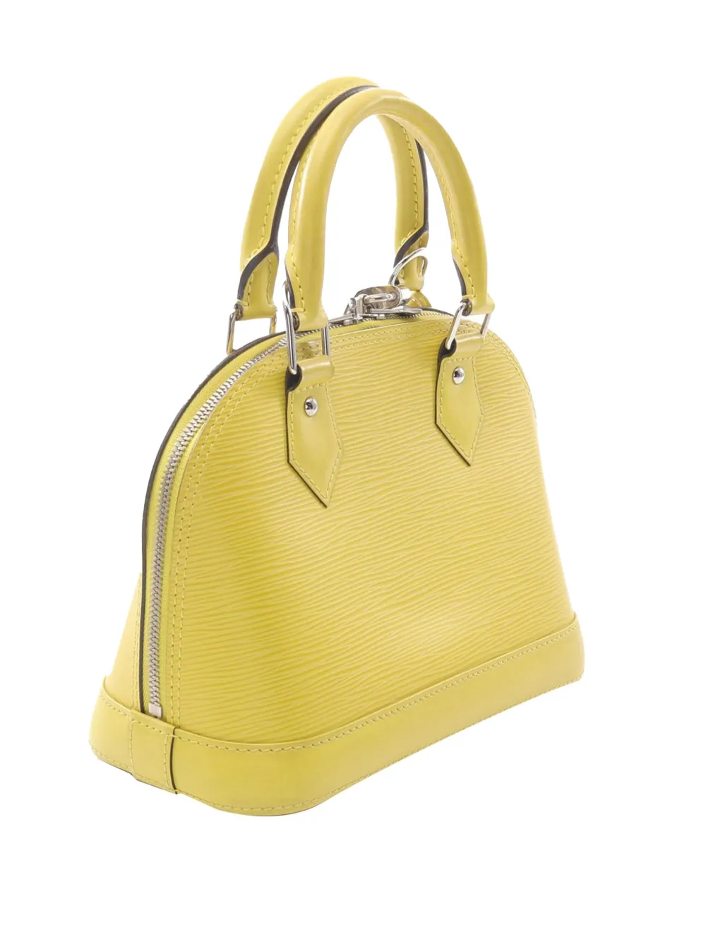 Pre-owned Louis Vuitton 2014 Epi Alma Bb Satchel In Yellow