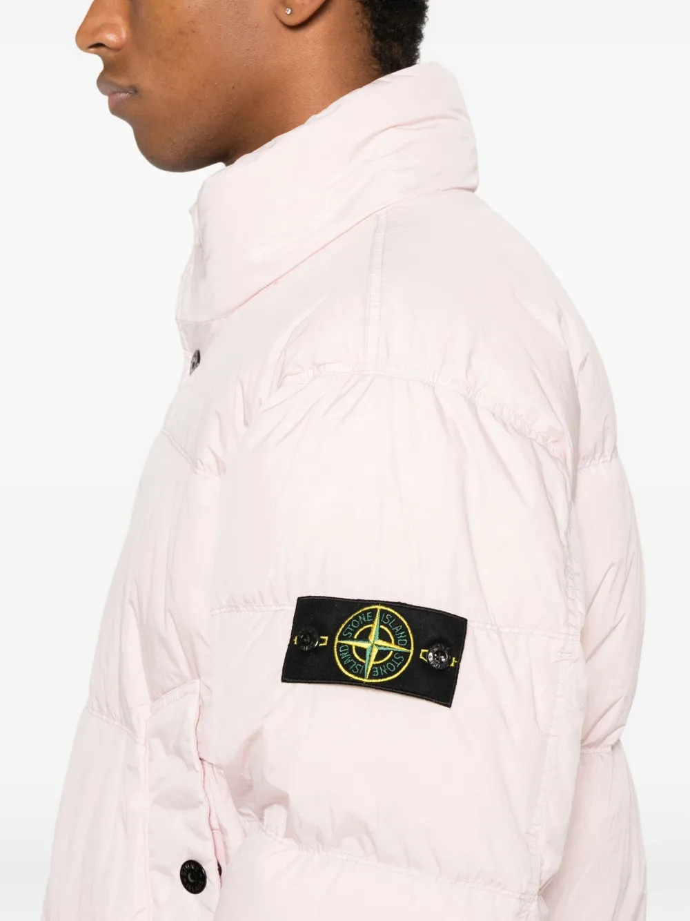 Stone Island Gewatteerd jack met logopatch Roze