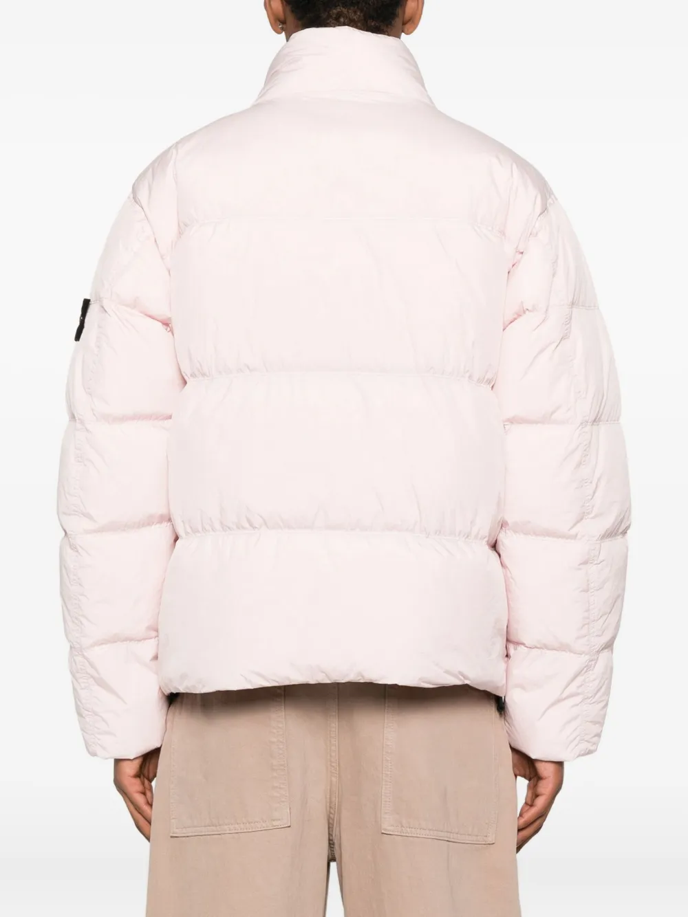Stone Island Gewatteerd jack met logopatch Roze