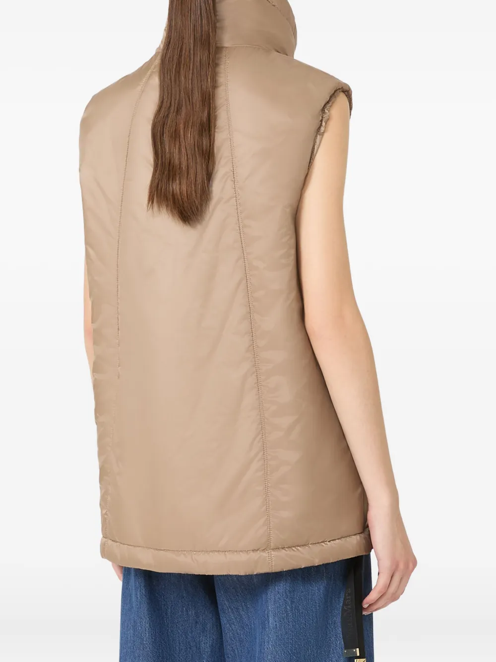 Max Mara Gilet met hoge hals Beige