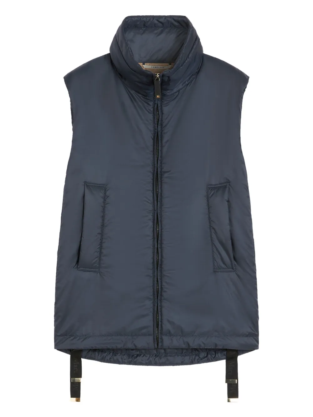 Max Mara Gilet met hoge hals en rits Blauw