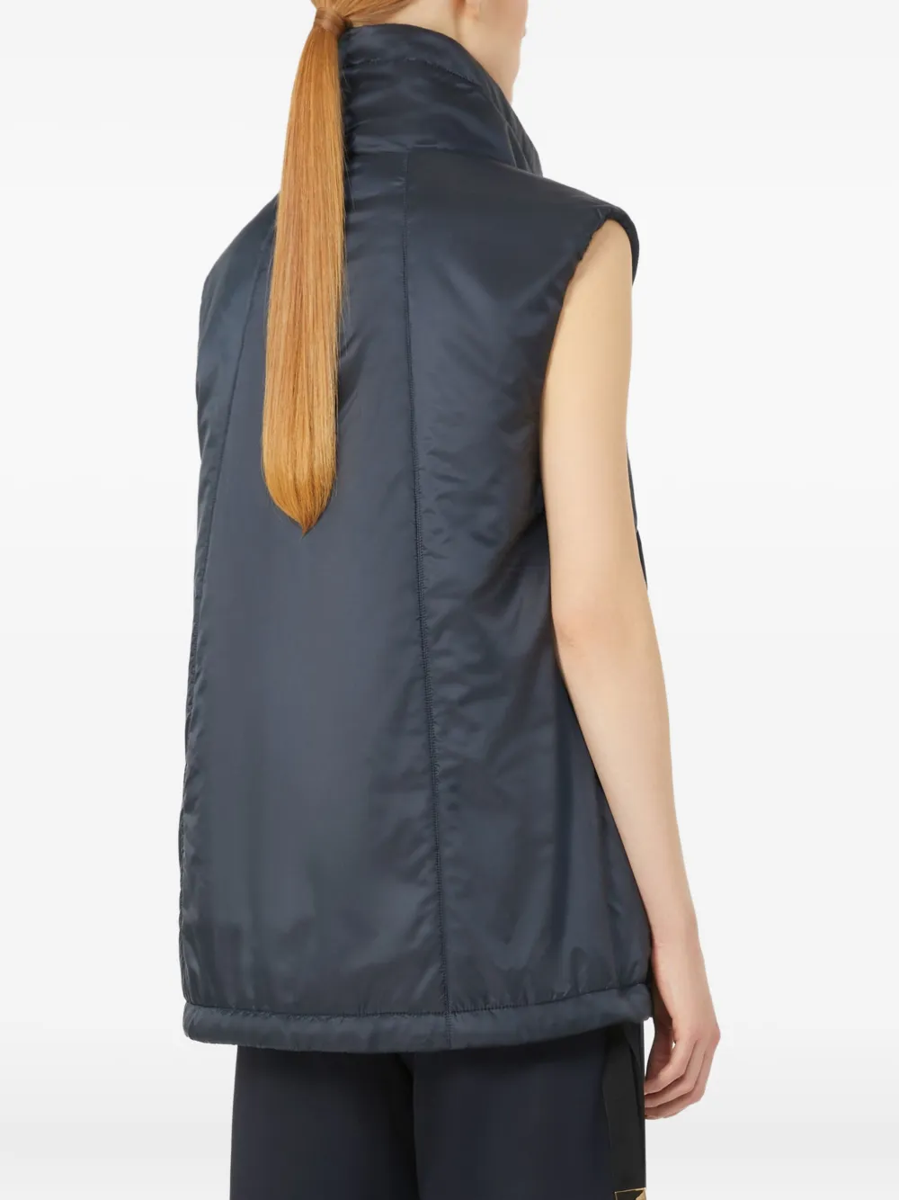 Max Mara Gilet met hoge hals en rits Blauw
