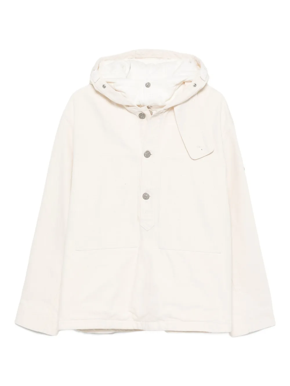 Stone Island logo-patch hooded jacket Beige