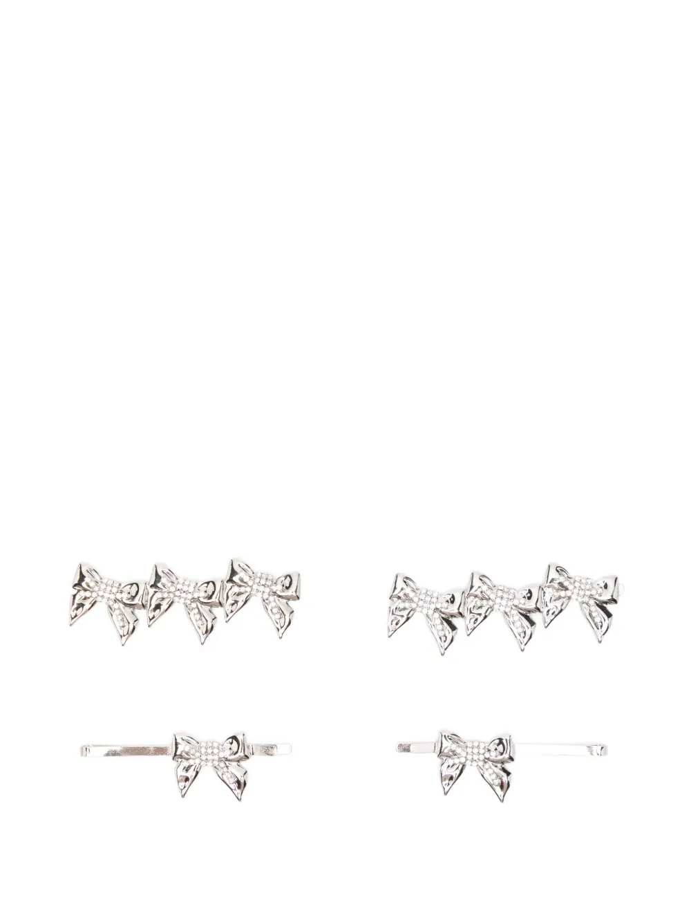 Alessandra Rich bow-embellished hair clips Zilver