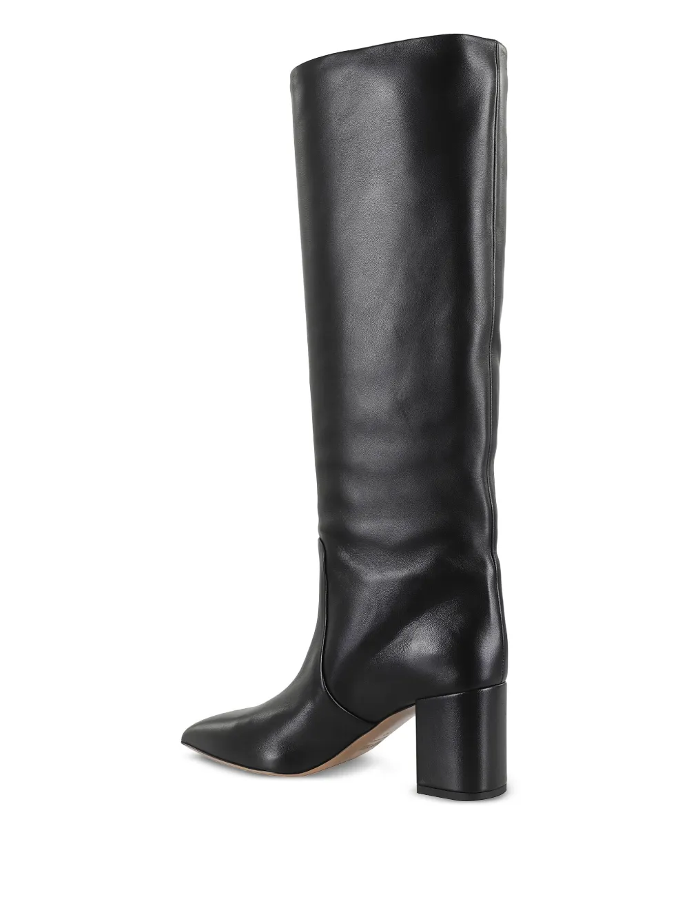 Paris Texas leather pointed-toe block-heel boots Black