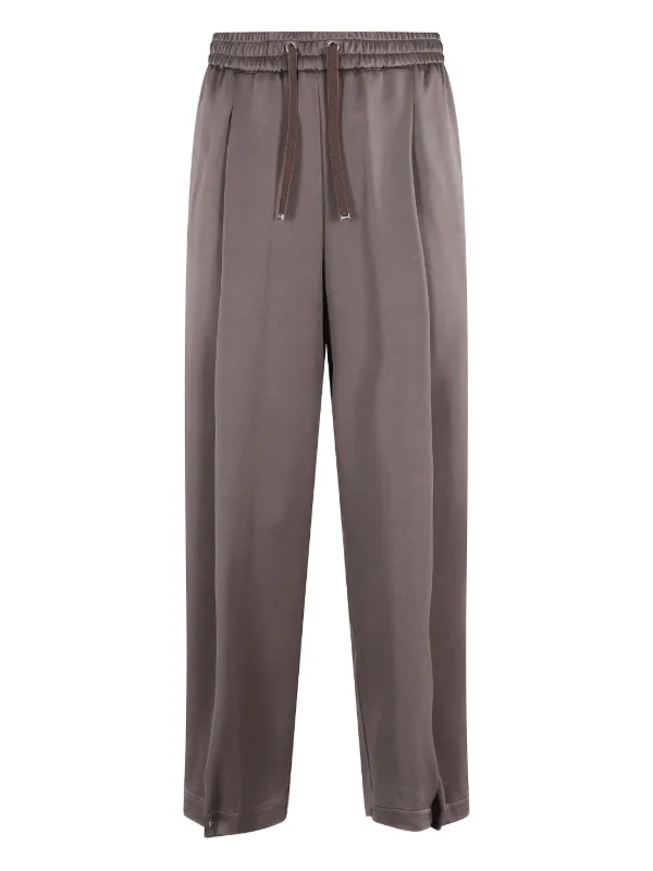 Herno Pleated Drawstring Pants in Brown