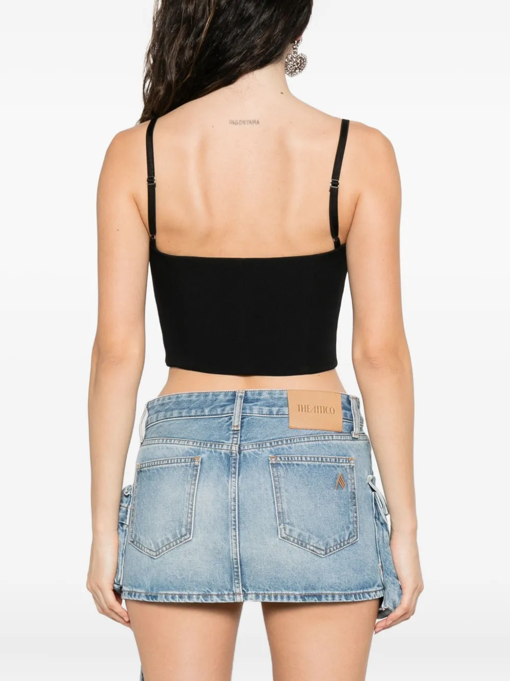 Blumarine rose-embellished top Zwart