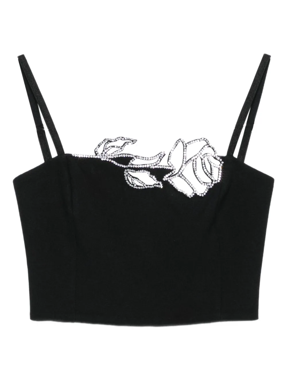 Blumarine rose-embellished top Zwart