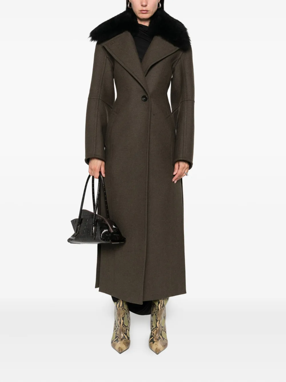 Blumarine single-breasted coat Groen