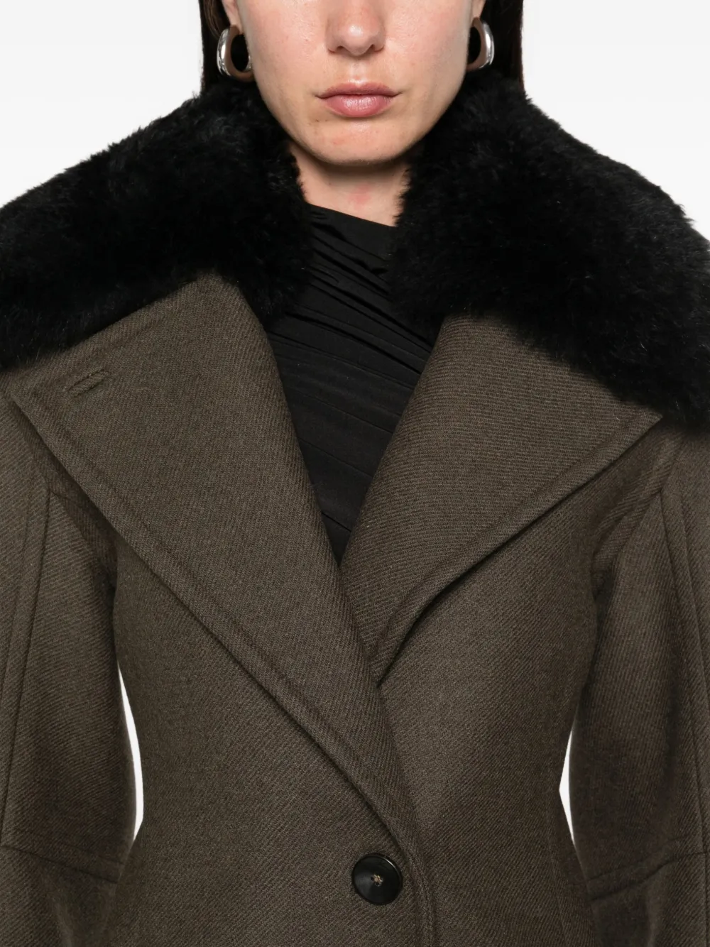 Blumarine single-breasted coat Groen