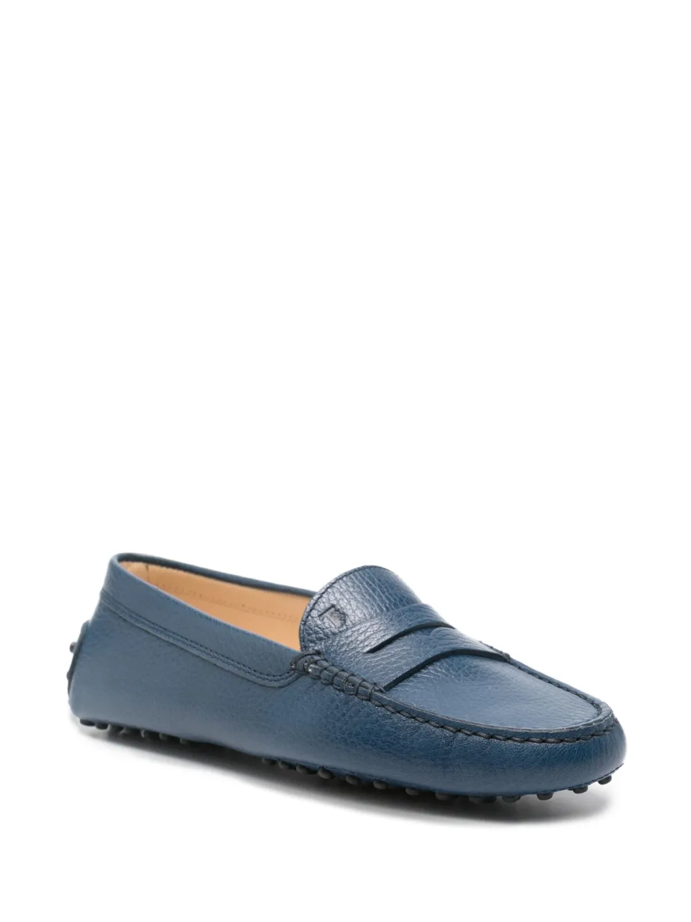 Tod's Gommino pebble-grain leather loafers Blue
