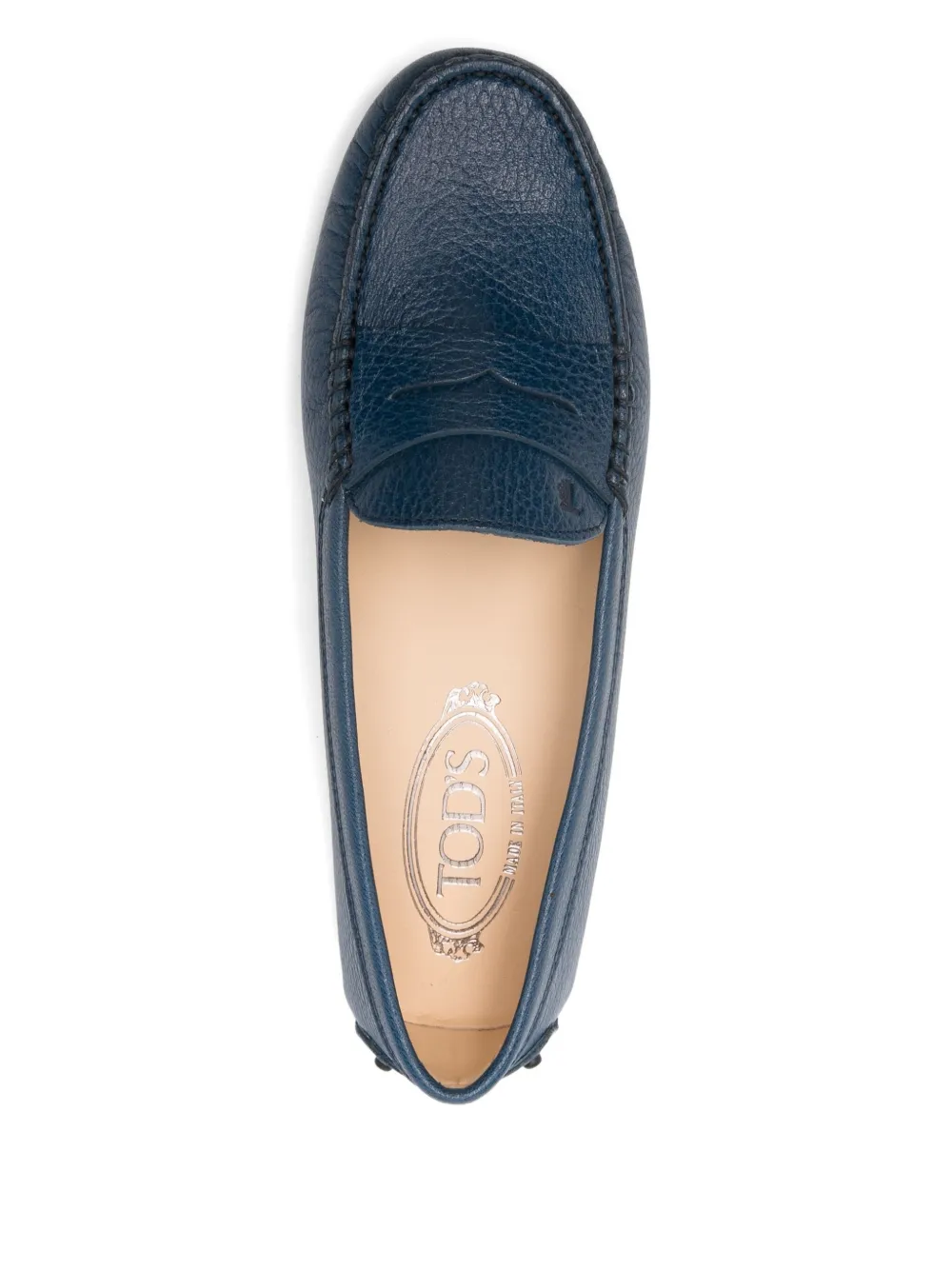 Tod's Gommino pebble-grain leather loafers Blue