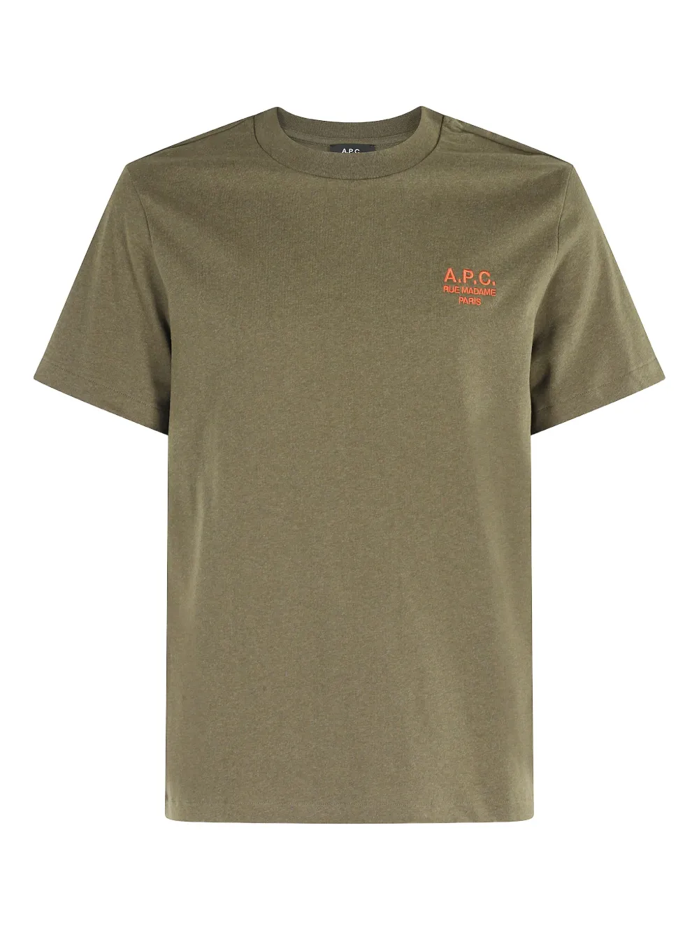 Apc Logo-embroidered T-shirt In Green