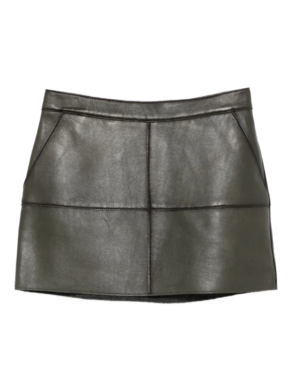P.A.R.O.S.H. Leren mini-rok Groen