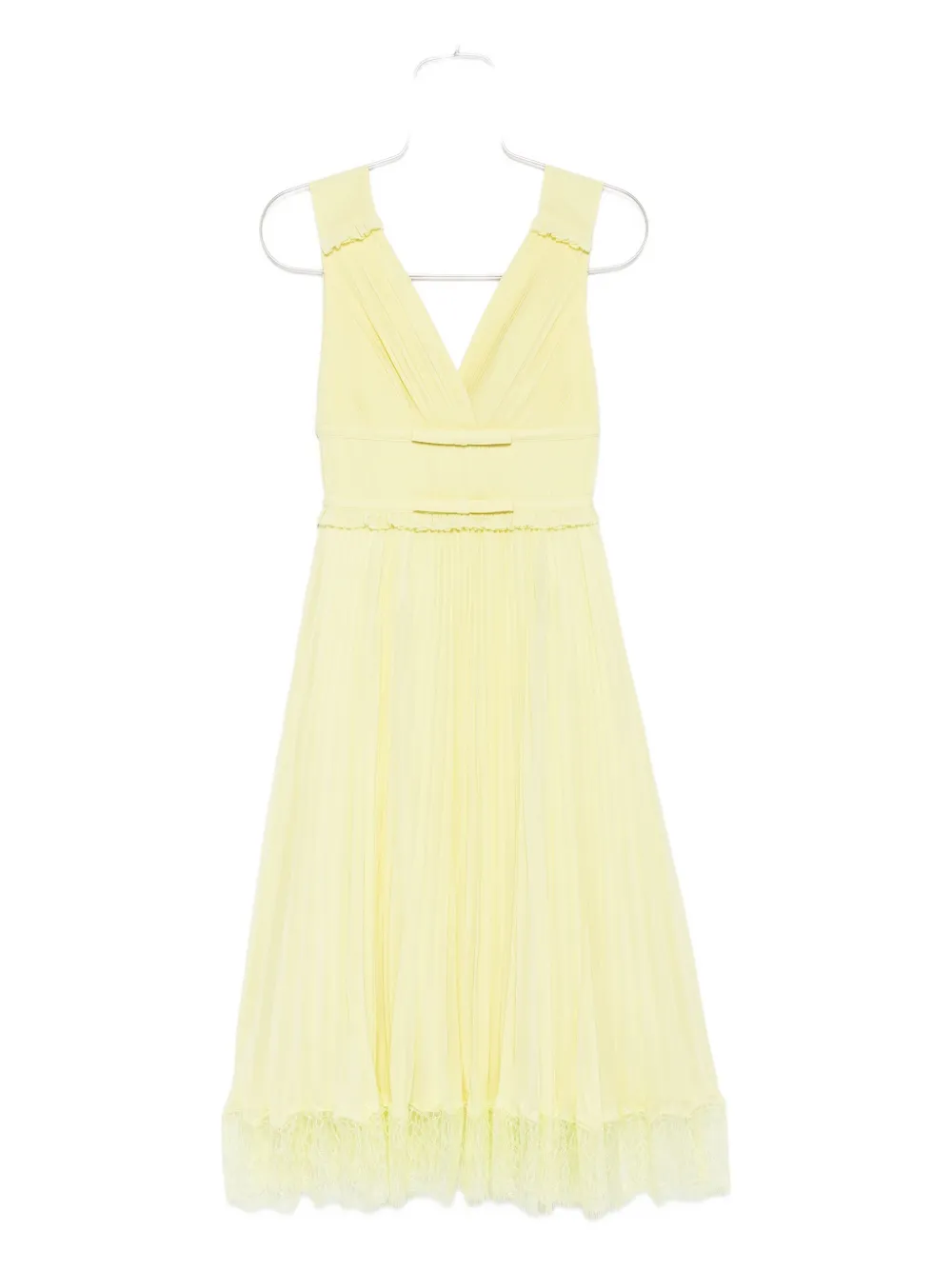 Self-Portrait georgette frill midi dress Geel