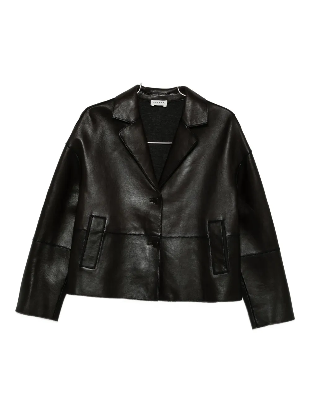 P.A.R.O.S.H. Giacca in pelle con bottoni - Marrone