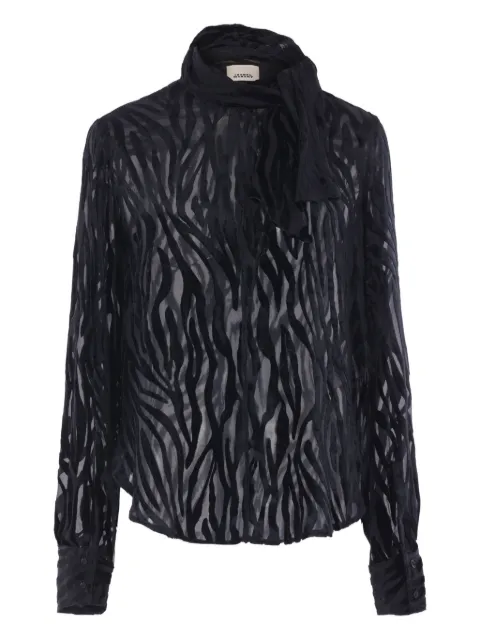 ISABEL MARANT zebra-pattern tie-neck shirt