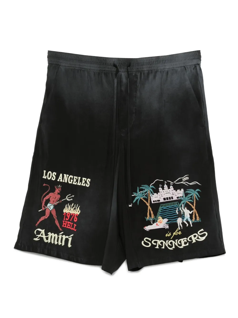 AMIRI Shorts met borduurwerk Zwart