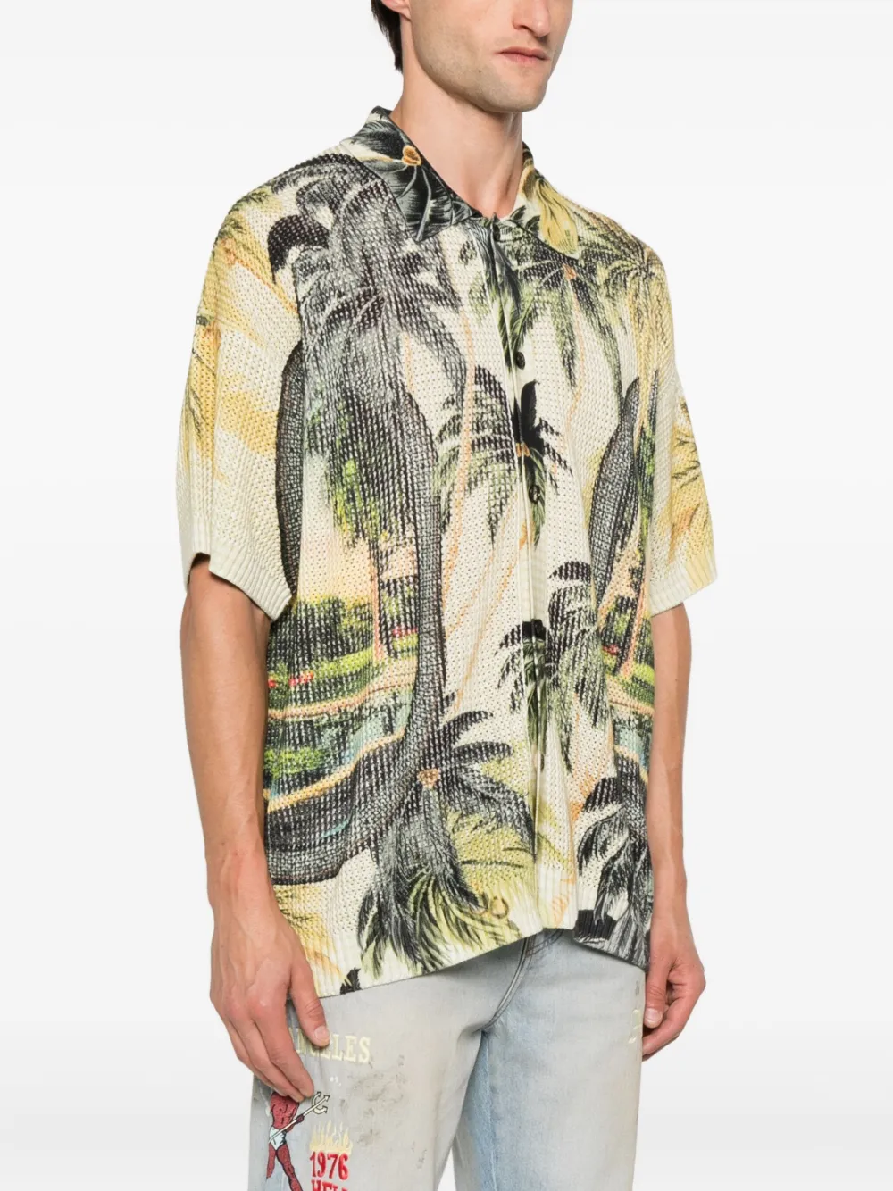 AMIRI Overhemd met palmboomprint Groen