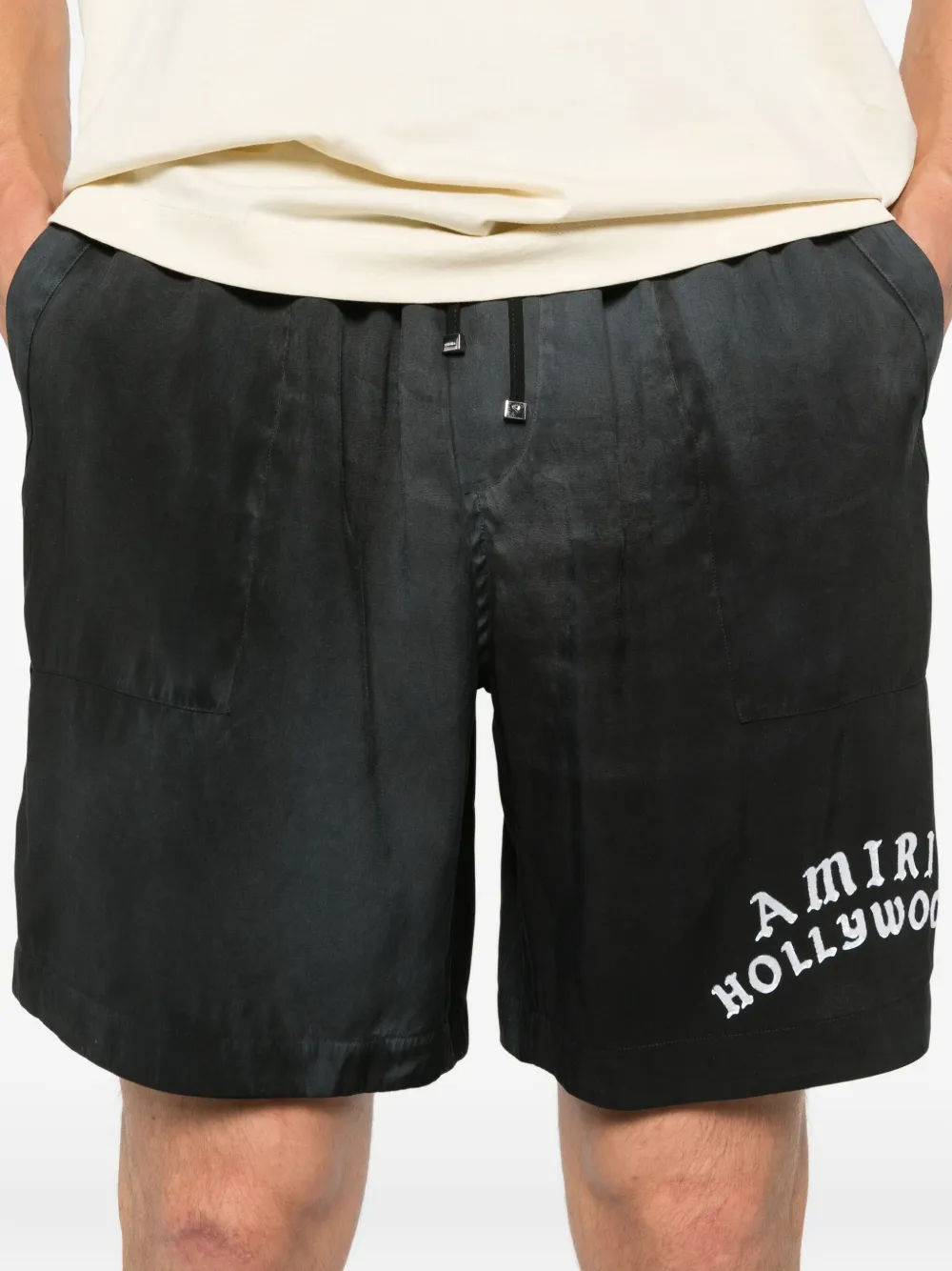 AMIRI Zwembroek met geborduurd logo Zwart