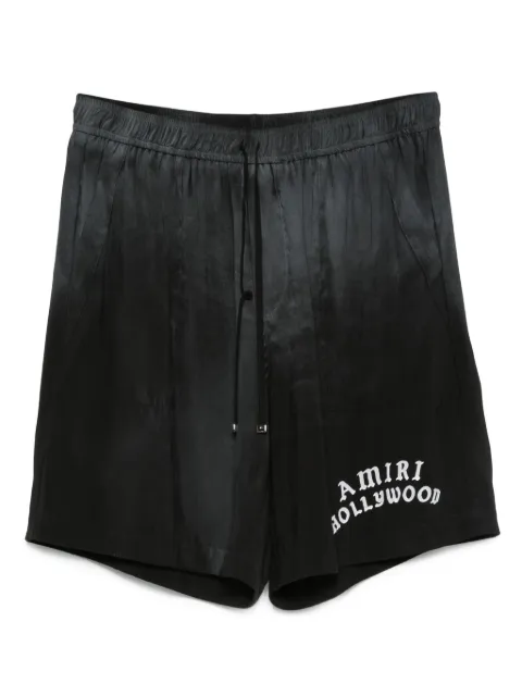 AMIRI logo-embroidered silk shorts