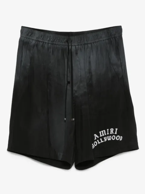 AMIRI logo-embroidered silk shorts