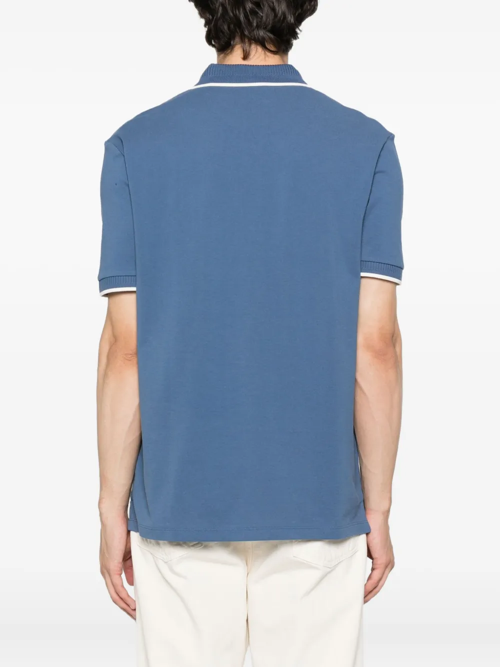 HUGO Poloshirt met logo en kraagdetail Blauw