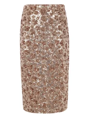 N°21 Women Mid Skirts H191 5253M841 SILVER Nº21 Sequin Midi Skirt | Silver | FARFETCH