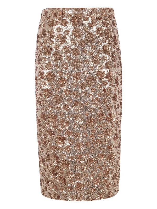 Nº21 Sequin Embellished Midi Skirt Gold FARFETCH PH