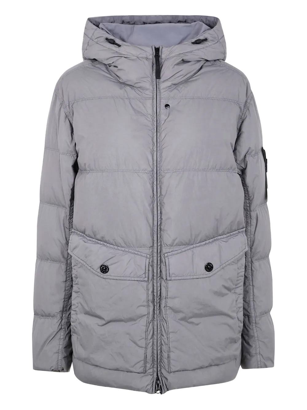 Stone Island Donsjack met Compass-logopatch Grijs