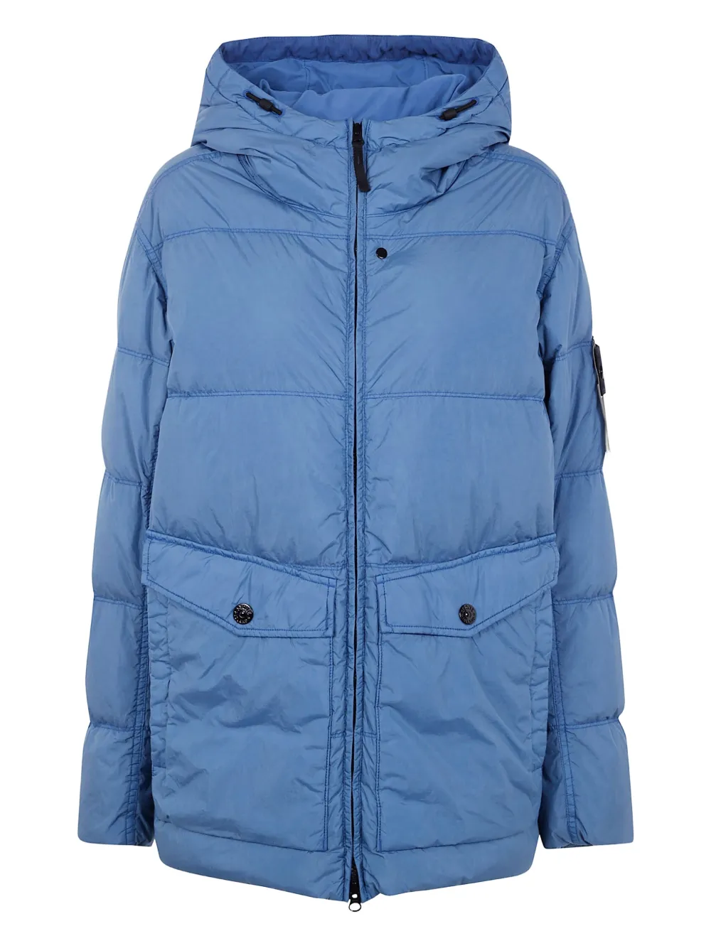 Stone Island Donsjack met Compass-logopatch Blauw
