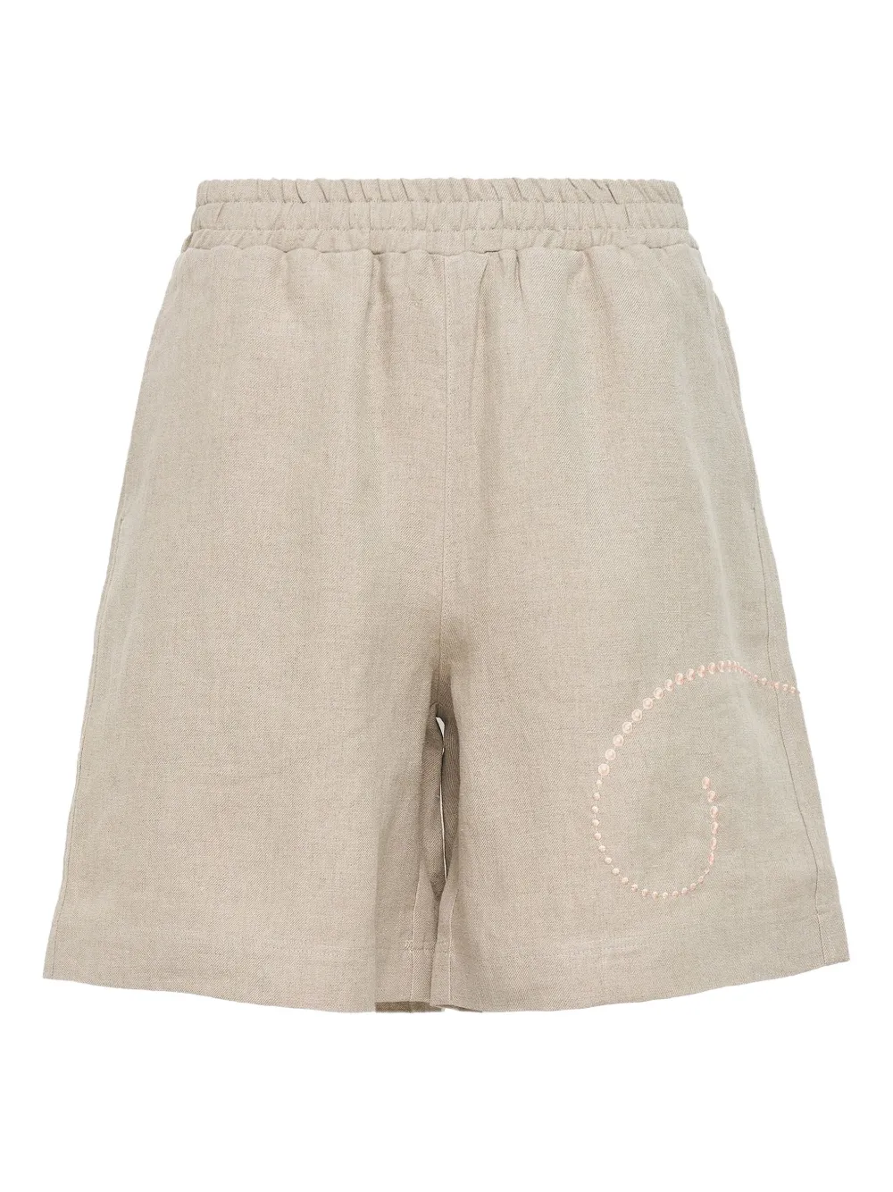 Diomene embroidered elastic-waist shorts | Grey | Image 1