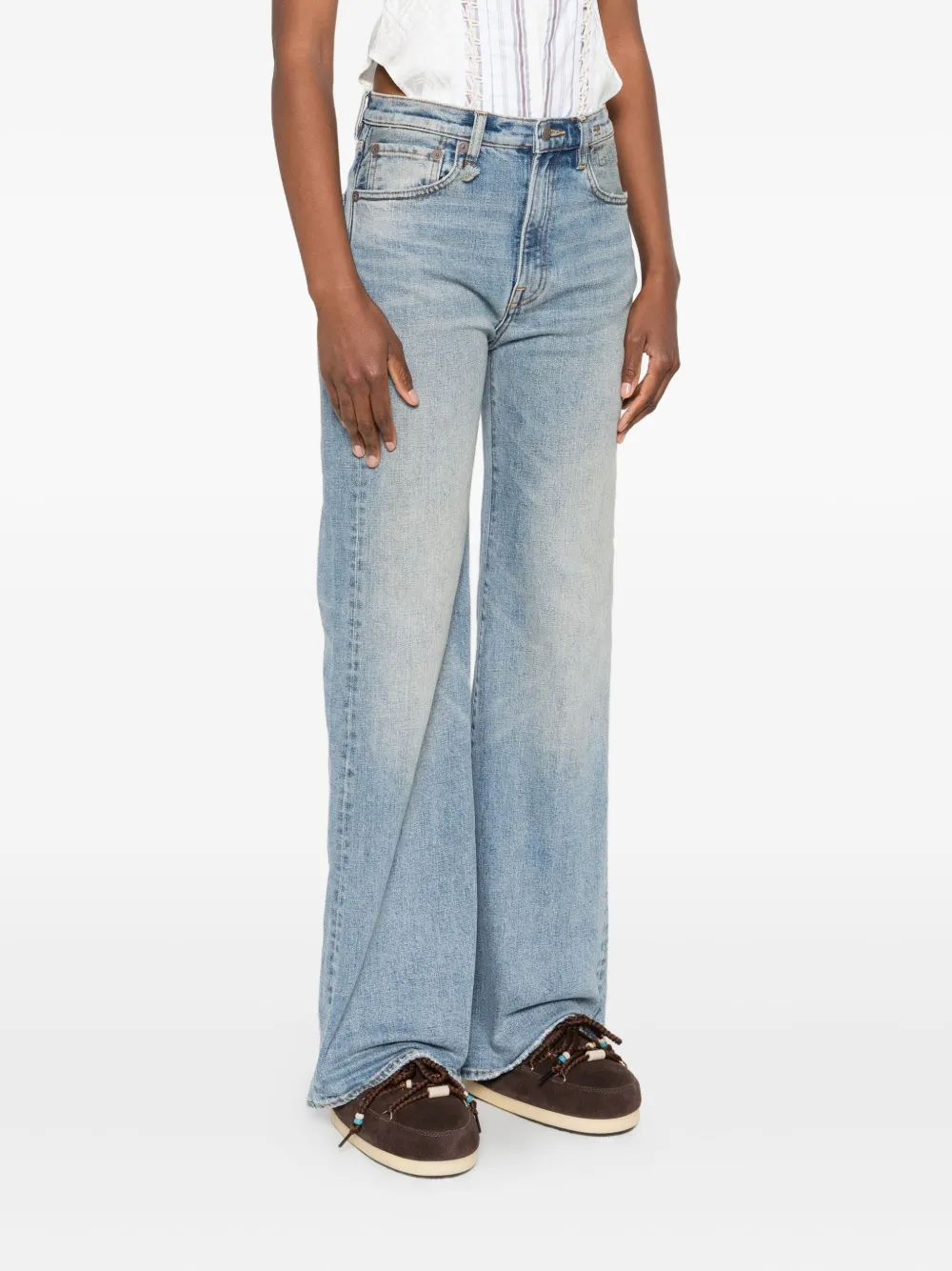R13 Jeans met logopatch Blauw
