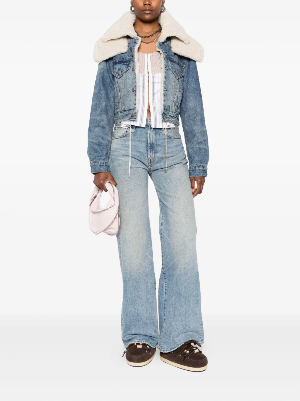 R13 Jeans met logopatch Blauw