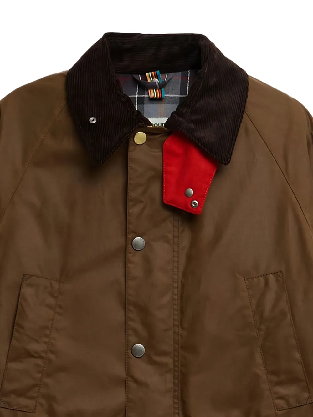 Barbour Giacca Paul Smith con colletto a coste - Marrone