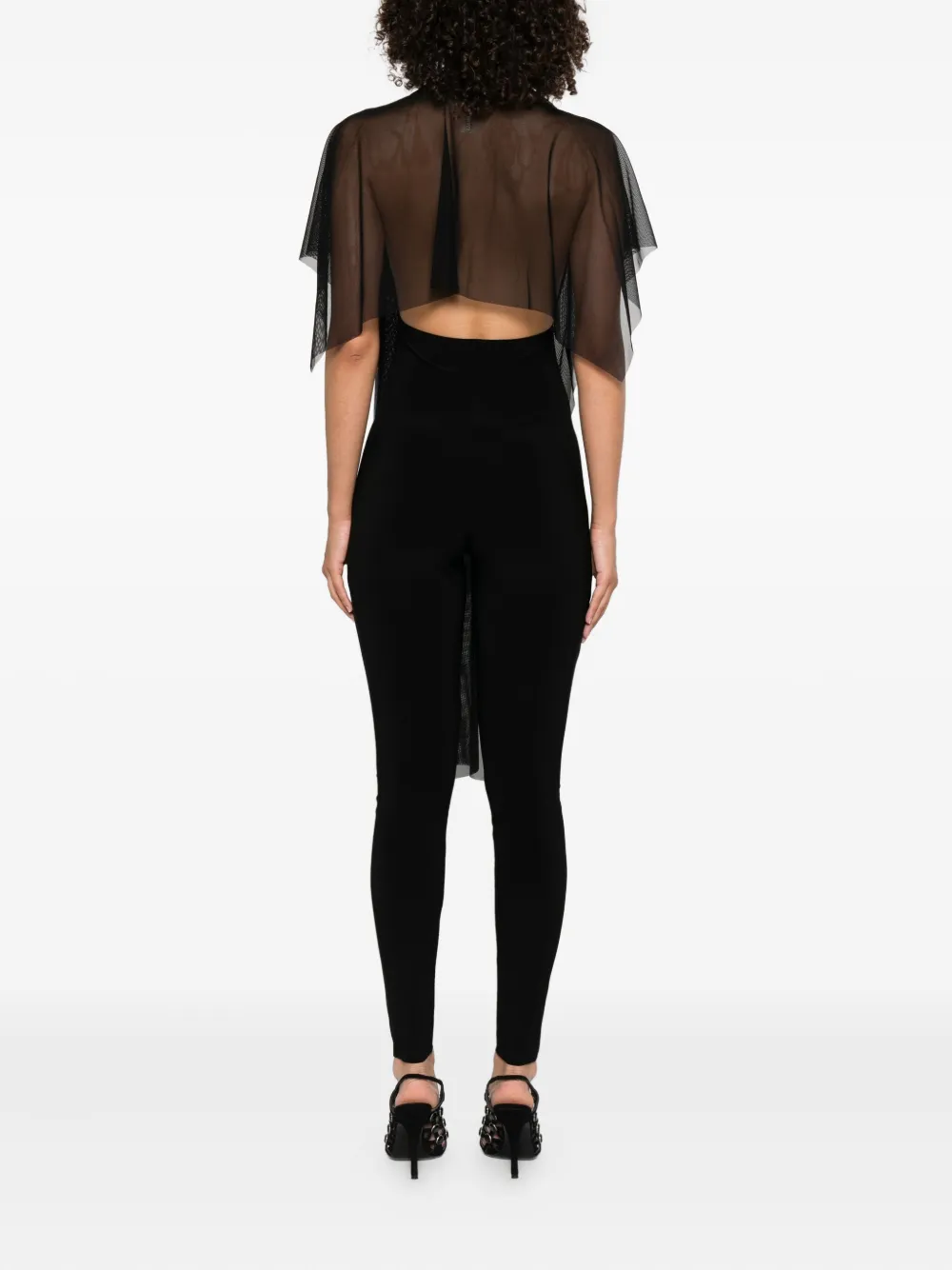 Norma Kamali Top met mesh laag Zwart