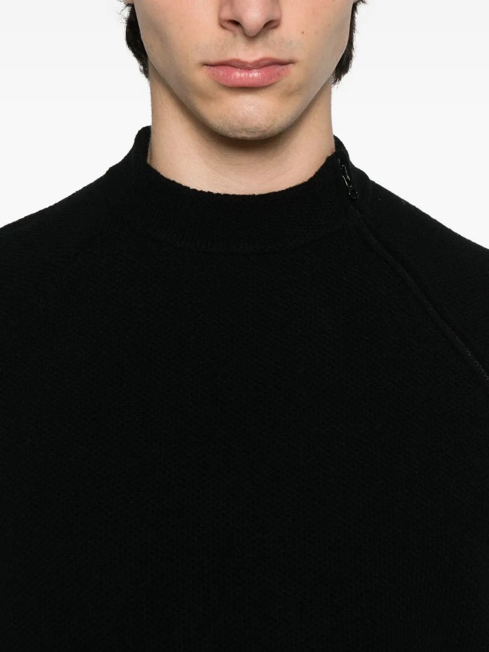 Stone Island Trui met logopatch en rits Zwart