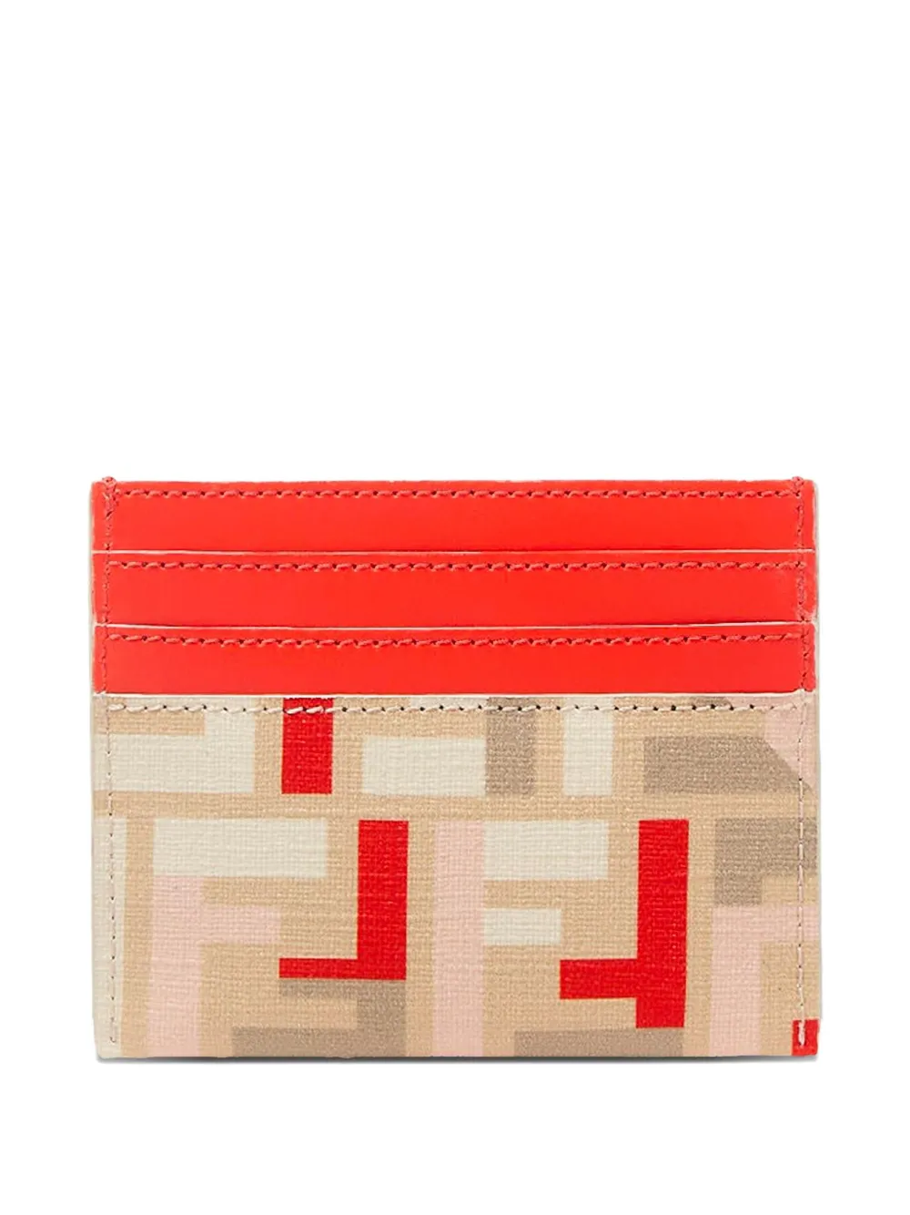 FENDI FF-pattern cardholder Beige