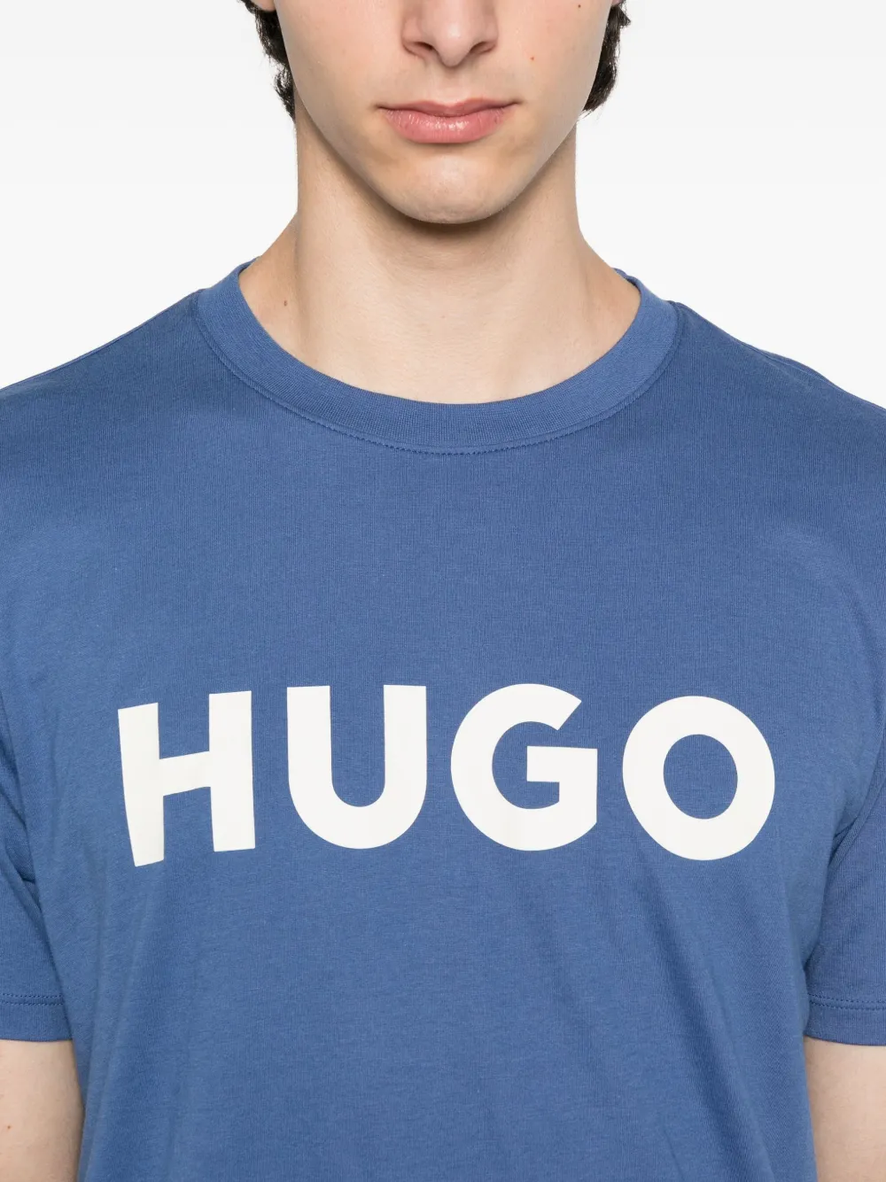 HUGO T-shirt met logoprint Blauw