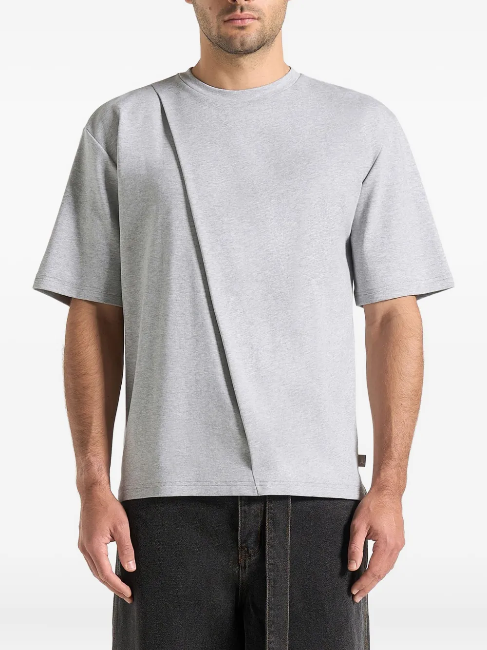 Manière De Voir Hugo pleat-detail T-shirt | Grey | Image 1