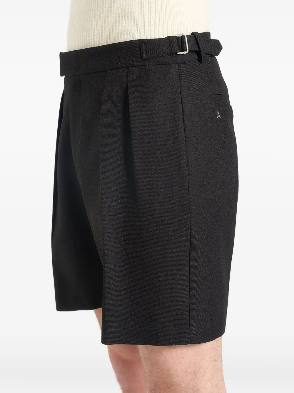 Manière De Voir Geplooide shorts met gesp Zwart