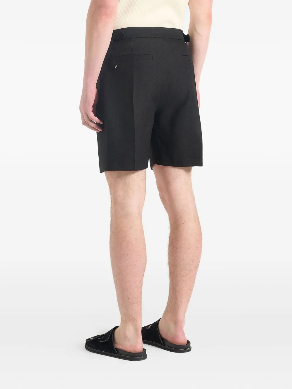 Manière De Voir Geplooide shorts met gesp Zwart