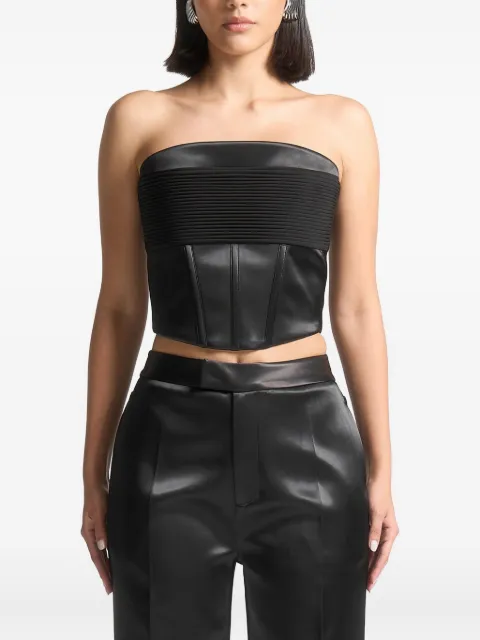 Manière De Voir satin-piping corset top
