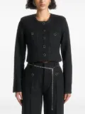 Manière De Voir Celine pearl-detail cropped tweed jacket - Black
