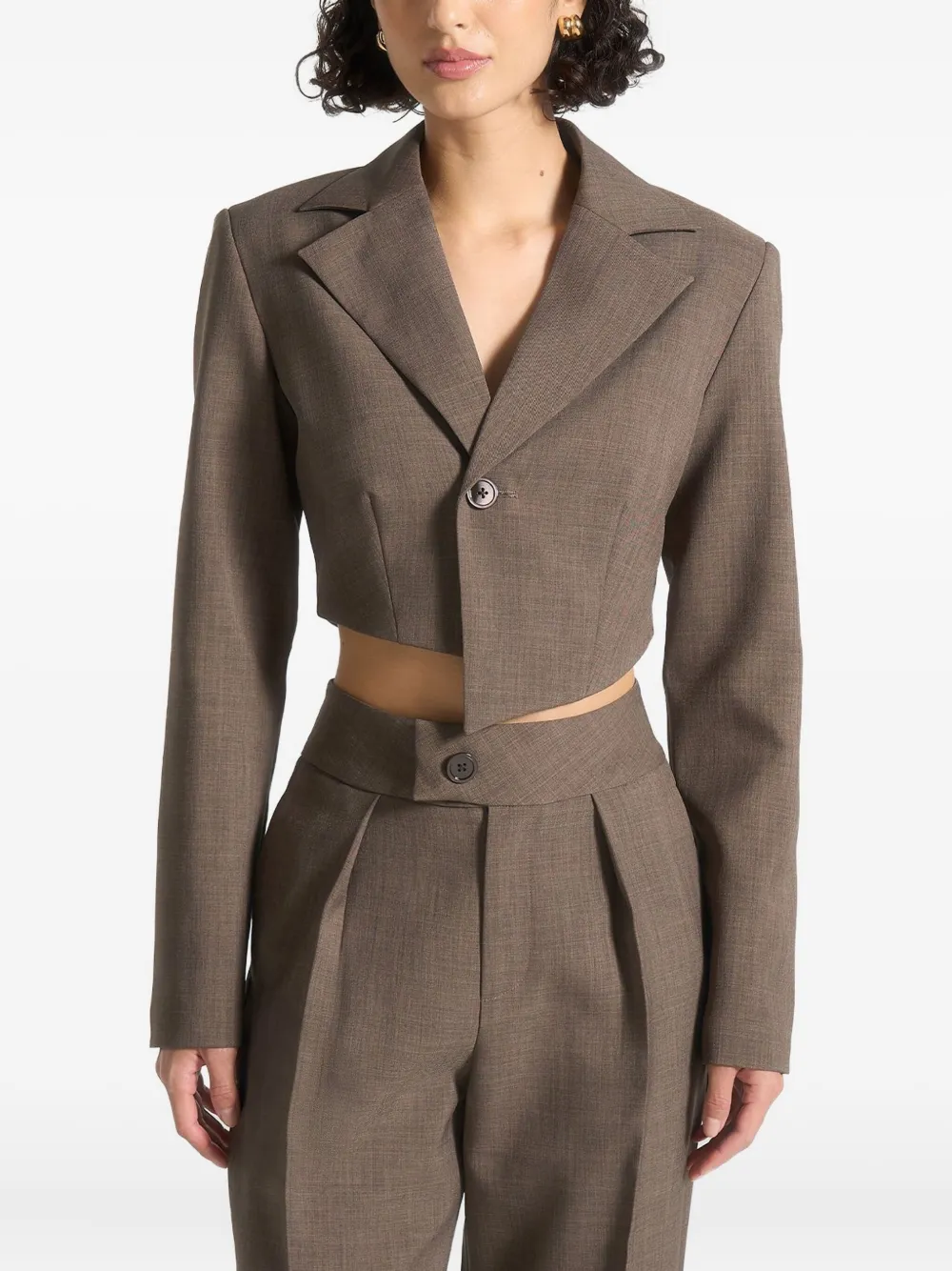 Manière De Voir asymmetric tailored jacket | Brown | Image 1