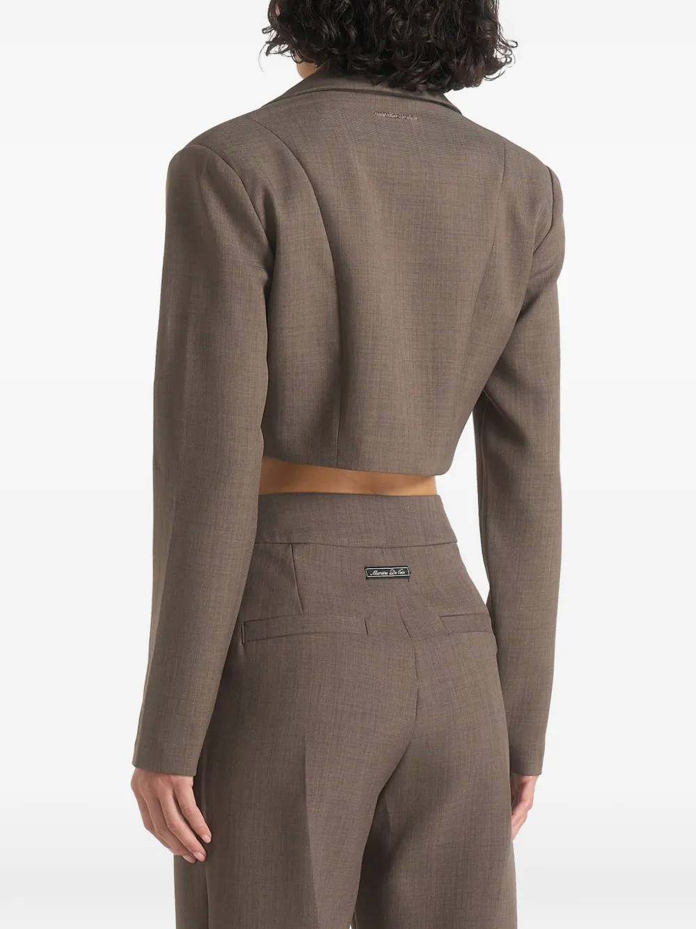 Manière De Voir Dina asymmetrische cropped blazer Bruin